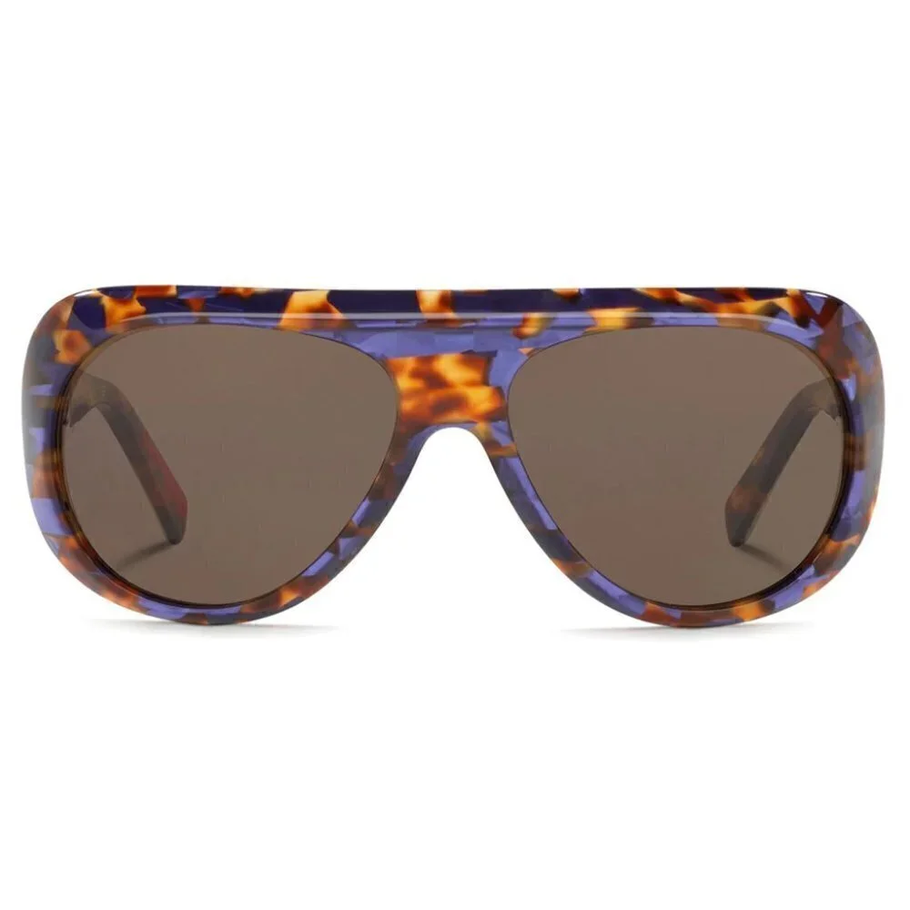 💕ALAIN MIKLI💕 Marmion Sunglasses Aviator Violet Spotted Tortoise Brown Lenses